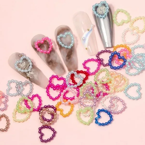 50Pcs Nail Art DIY Crafting Phone Cover Patch Flat Back Kawaii Nail Decoration Mix Color Acrylic Pearl Heart 3D Nail Charms
50Pcs Nail Art DIY Crafting Phone Cover Patch Flat Back Kawaii Nail Decoration Mix Color Acrylic Pearl Heart 3D Nail Charms