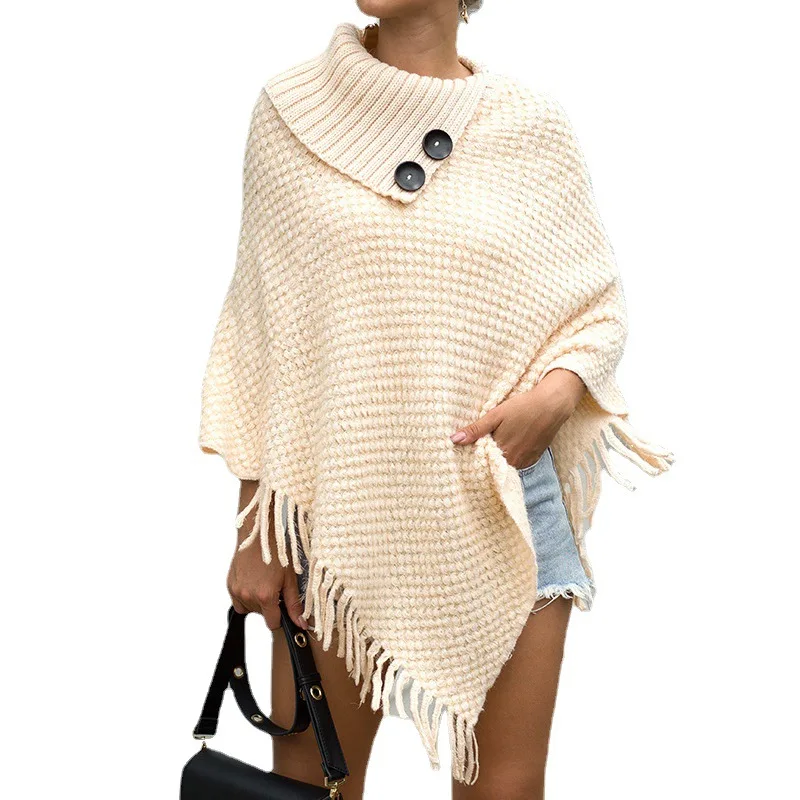 knitted shawl Spring Shawl Wrap Fashionable Open Front Poncho Cape with button women's tassel sweater
knitted shawl Spring Shawl Wrap Fashionable Open Front Poncho Cape with button women's tassel sweater