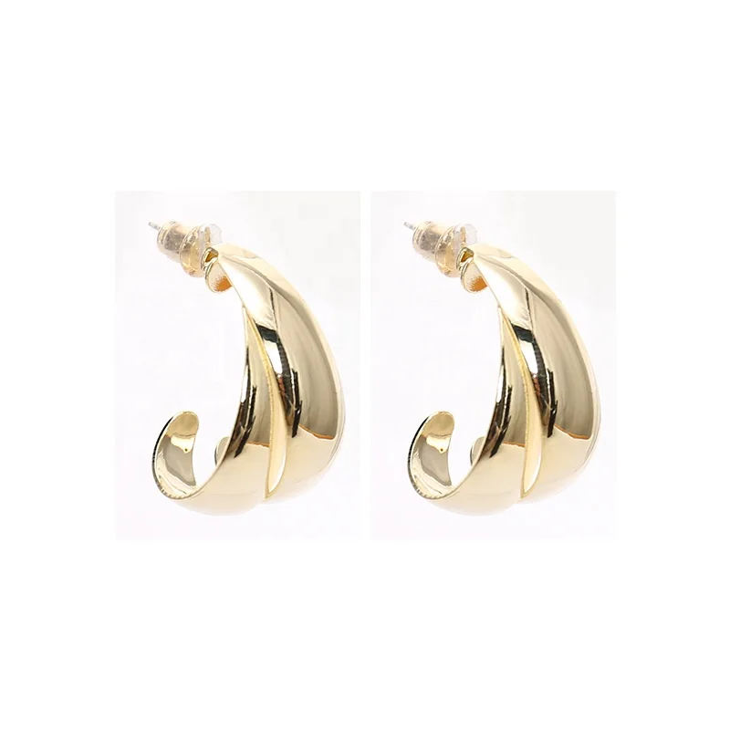 New Design Gold Metal Plated Irregular Geometric Fold Twisted Round Earrings for Women Girl Party
New Design Gold Metal Plated Irregular Geometric Fold Twisted Round Earrings for Women Girl Party