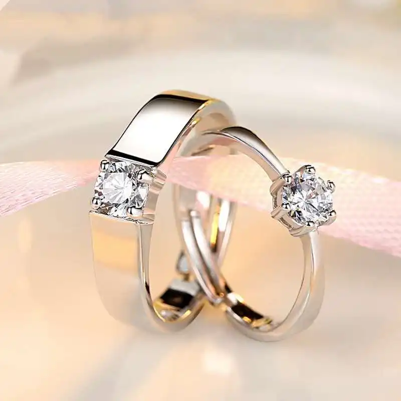 Wholesale high quality 925 silver plated couple rings engagement and marriage ring simulation diamond ring, Optional
Wholesale high quality 925 silver plated couple rings engagement and marriage ring simulation diamond ring, Optional