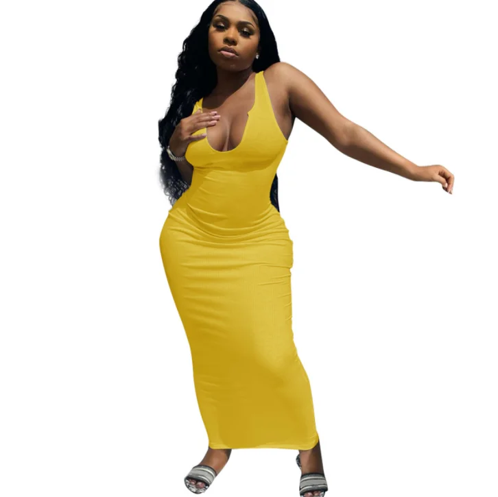S-3XL 2021 women summer clothes Solid Sleeveless Tight Bodycon Maxi Elegant casual dress
S-3XL 2021 women summer clothes Solid Sleeveless Tight Bodycon Maxi Elegant casual dress