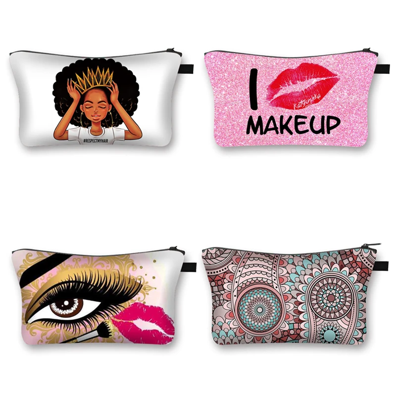 Wholesale Custom Logo Makeup Zipper Pouch African Girls Mandala Halloween Lipstick Printed Small Polyester Travel Cosmetic Bag
Wholesale Custom Logo Makeup Zipper Pouch African Girls Mandala Halloween Lipstick Printed Small Polyester Travel Cosmetic Bag