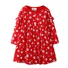 Floral Dresses Petal Sleeve Baby Girl Dresses Princess Party Cute Toddler Girl Outfits Wholesale Baby Girl Red Dress