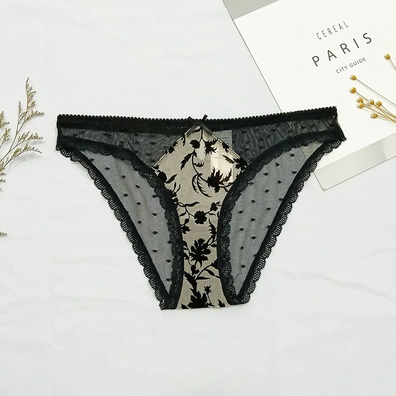 UNICE wholesale embroidery floral women sexy underwear cotton crotch transparent lace panties, 3 colors in stock
UNICE wholesale embroidery floral women sexy underwear cotton crotch transparent lace panties, 3 colors in stock