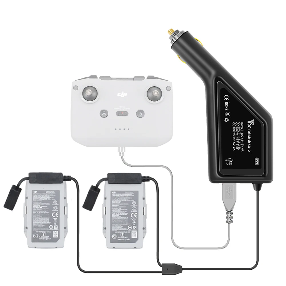 3 in 1 Car Charger For Mavic Air 2 2 Batteries &p Remote Control Charging Hub for DJI Mavic Air 2 Drone Accessories, Black
3 in 1 Car Charger For Mavic Air 2 2 Batteries &p Remote Control Charging Hub for DJI Mavic Air 2 Drone Accessories, Black