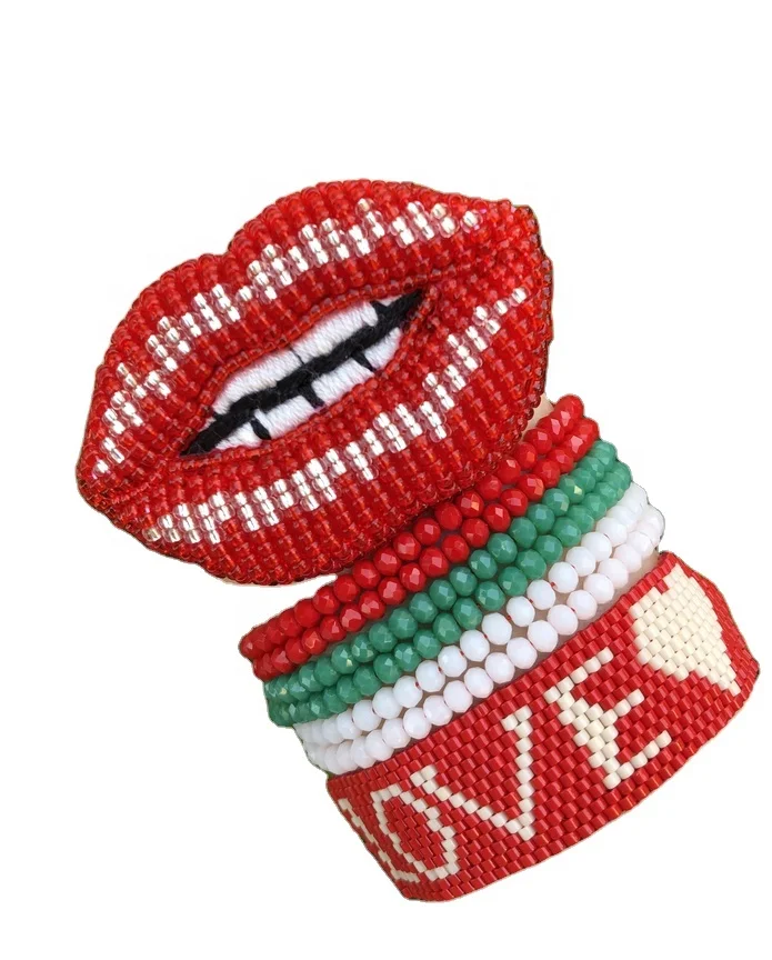 Hand-woven shiny sexy red lips Miyuki bracelet Colorful crystal beads string chain Red Bracelet, Multi color
Hand-woven shiny sexy red lips Miyuki bracelet Colorful crystal beads string chain Red Bracelet, Multi color