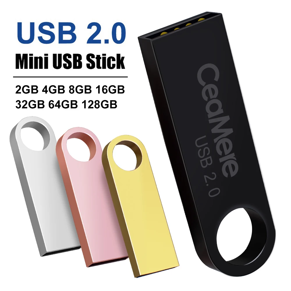 

Custom logo 8GB 16GB 32GB PenDrive 64GB 128GB Pen Drive CeaMere C2 USB2.0 Flash Drive 2GB 4GB Memory U Disk, Gold sliver grey