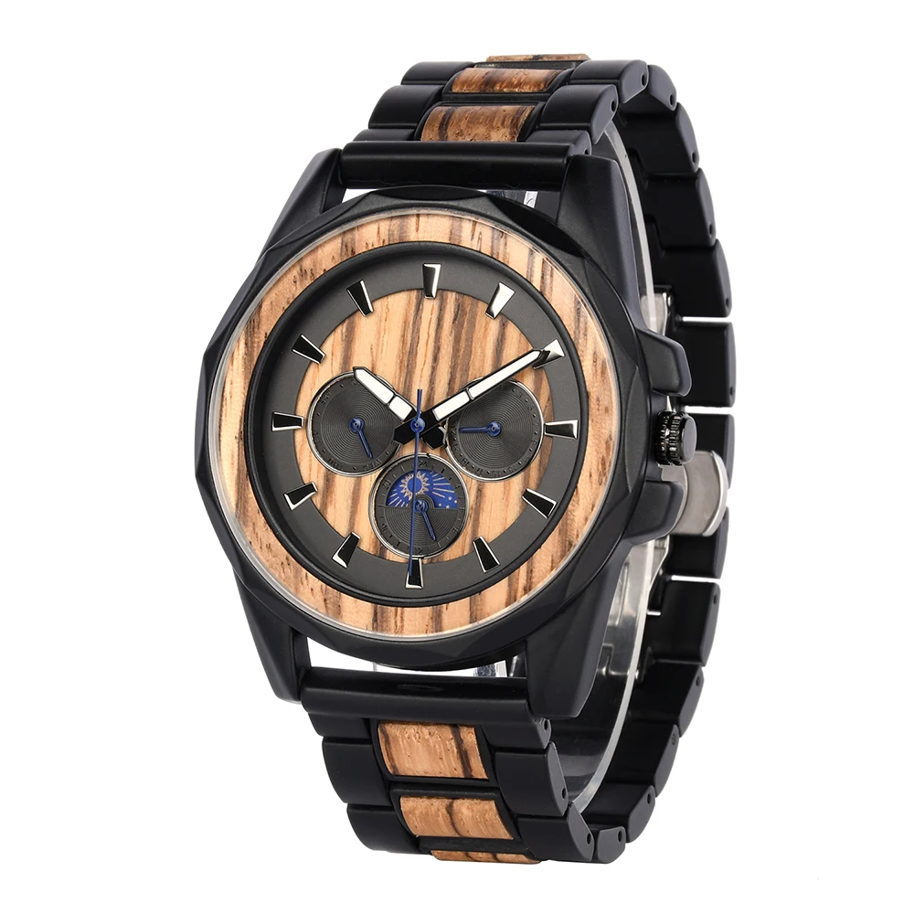 Wood Watch Men Fashion Date Display Wooden Timepieces Chronograph Military Quartz Watches Paper Gift Box
Wood Watch Men Fashion Date Display Wooden Timepieces Chronograph Military Quartz Watches Paper Gift Box