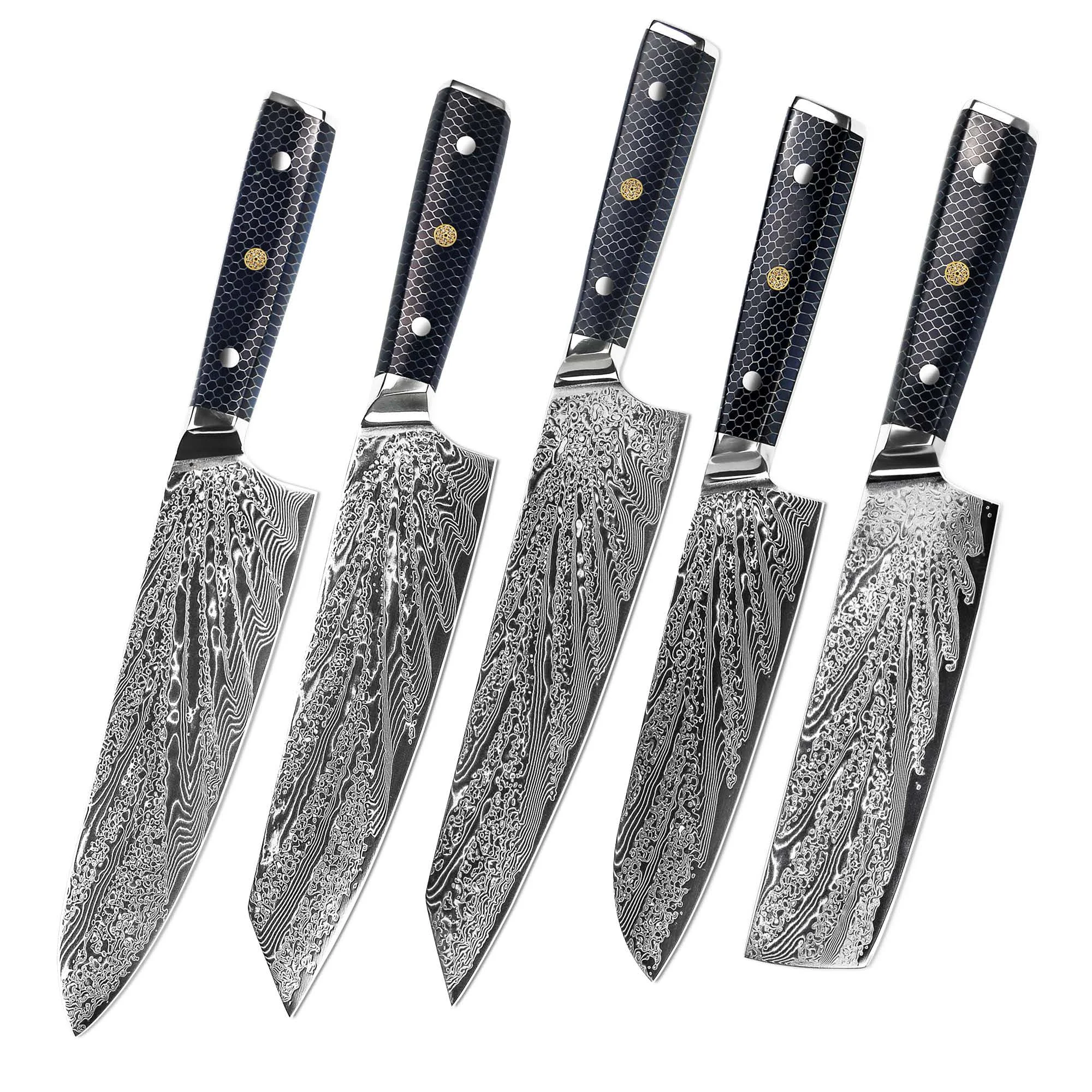 New arrival damascus steel blade kitchen knives set with resin handle, Customized color
New arrival damascus steel blade kitchen knives set with resin handle, Customized color