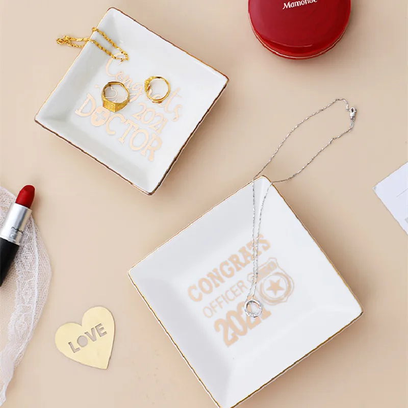 Wholesale High Quality Custom Logo Square Ceramic Plate Fashion Ceramic Jewelry Ring Dish, White
Wholesale High Quality Custom Logo Square Ceramic Plate Fashion Ceramic Jewelry Ring Dish, White