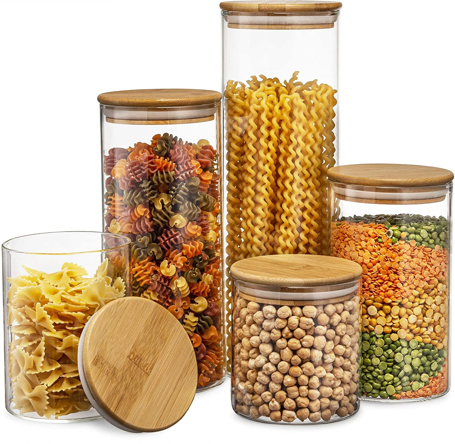 Glass Jar Set coffee beans,tea grass cookies spices pantry jars storage kitchen storage glass jar with bamboo Lid, Transparent
Glass Jar Set coffee beans,tea grass cookies spices pantry jars storage kitchen storage glass jar with bamboo Lid, Transparent