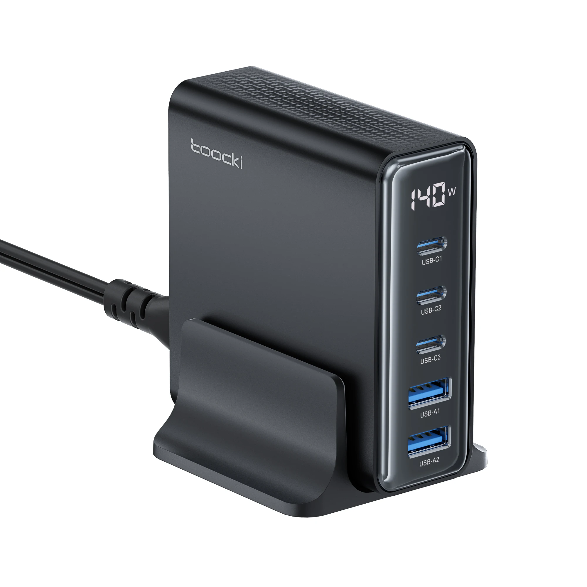 Toocki factory original desktop charger PD 140W fast travel charger with five ports
Toocki factory original desktop charger PD 140W fast travel charger with five ports