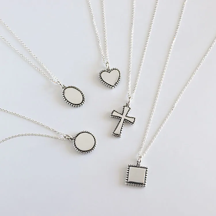 Chic Style Sterling Silver Geometric Round Oval Pendant Necklace Vintage 925 Cross Square Heart Choker Necklace, Picture
Chic Style Sterling Silver Geometric Round Oval Pendant Necklace Vintage 925 Cross Square Heart Choker Necklace, Picture