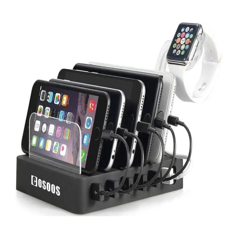 In stock portable multi devices 6 ports mobile phone charger USB charging dock station iwatch charger, Black
In stock portable multi devices 6 ports mobile phone charger USB charging dock station iwatch charger, Black