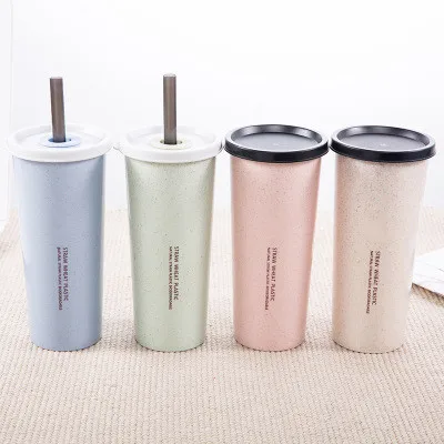 High Quality Natural Eco friendly Reusable Biodegradable Material Coffee Wheat Straw Mug With Straw, Pink/green/gray/khaki 
High Quality Natural Eco friendly Reusable Biodegradable Material Coffee Wheat Straw Mug With Straw, Pink/green/gray/khaki