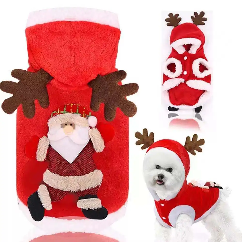 Winter Clothes Dog Christmas Costume Pet Dog Hoodie Coat Pet Clothing Santa Dress, Picture
Winter Clothes Dog Christmas Costume Pet Dog Hoodie Coat Pet Clothing Santa Dress, Picture