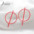 Korea Style Red Shiny Red Epoxy Fashional Hoop Earrings For Girl