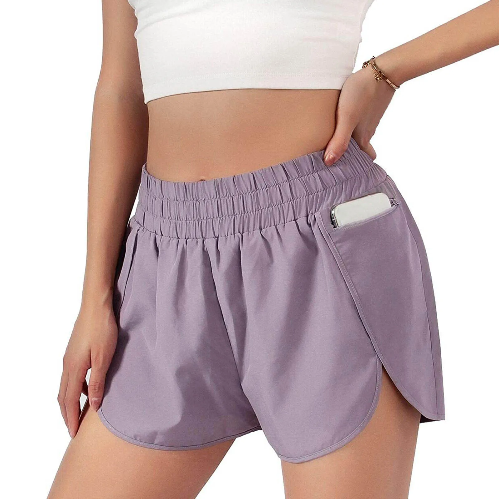 Ladies Summer double layered biker shorts casual Quick Dry fashion two piece stretch shorts, Customized colors
Ladies Summer double layered biker shorts casual Quick Dry fashion two piece stretch shorts, Customized colors