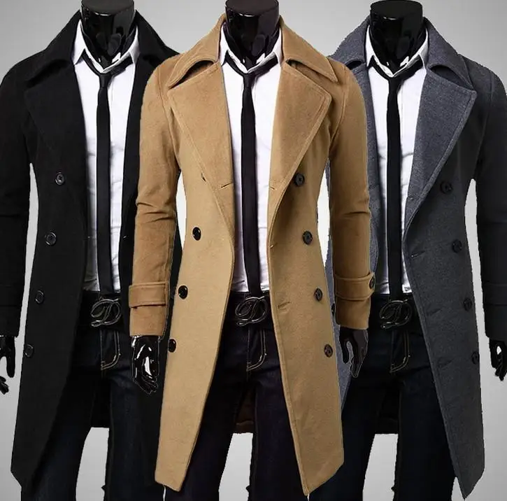 Outwears plus size winter long coats woolen slim turn down collar double breasted trench long men's coats, As picture or customized
Outwears plus size winter long coats woolen slim turn down collar double breasted trench long men's coats, As picture or customized