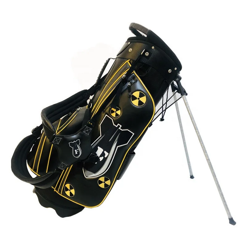 14 Dividers Fashionable Embroidery Logo Black Leather Golf Stand Bag, Black/yellow
14 Dividers Fashionable Embroidery Logo Black Leather Golf Stand Bag, Black/yellow