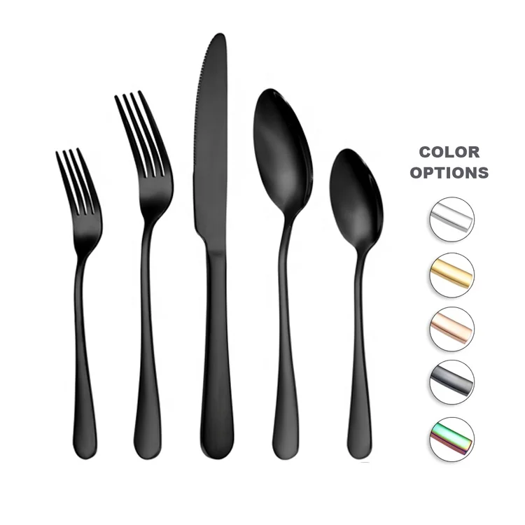 high quality flatware silverware tableware knife fork and spoon stainless steel 18/0 black cutlery set
high quality flatware silverware tableware knife fork and spoon stainless steel 18/0 black cutlery set