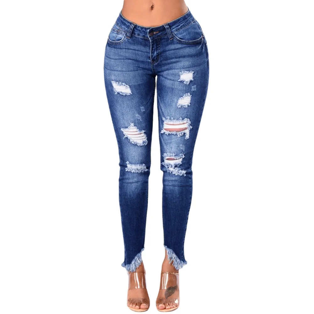 2022 Hot Selling Fashion Women's Irregular Tassel High Waist Skinny Ripped Jeans Sexy Trousers Distressed Ripped Jeans Women, Customized color
2022 Hot Selling Fashion Women's Irregular Tassel High Waist Skinny Ripped Jeans Sexy Trousers Distressed Ripped Jeans Women, Customized color