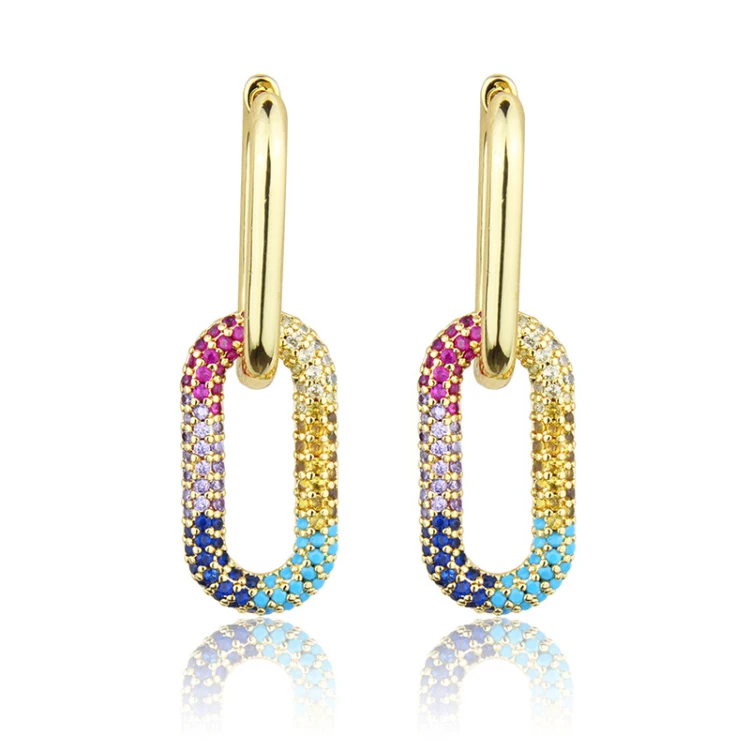 Fashion 18K Gold Copper Earring Zircon Micro Pave Drop Stud Earrings for Women, Picture shows
Fashion 18K Gold Copper Earring Zircon Micro Pave Drop Stud Earrings for Women, Picture shows