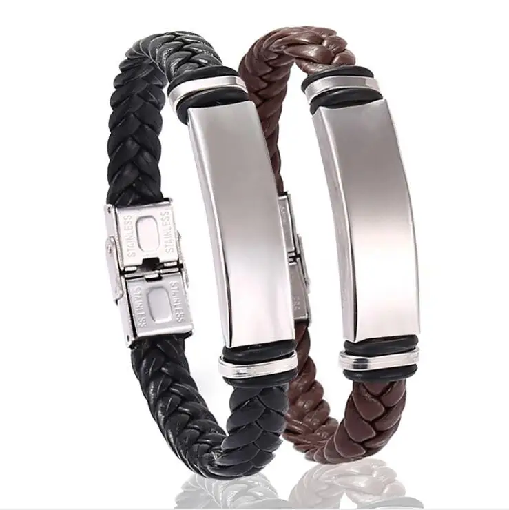 african Wristband wrap wide braided Steel leather hand bands bangle bracelet men titanium
african Wristband wrap wide braided Steel leather hand bands bangle bracelet men titanium