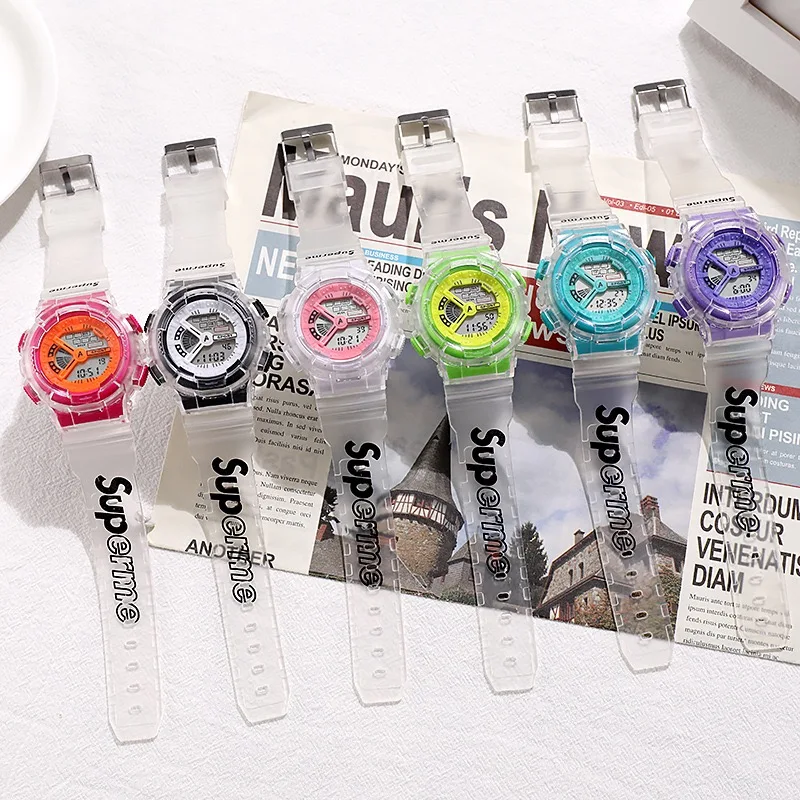 fashion transparent case multifunctional electronic luxury hand watch digital for ladies girls large antique digital watches, 6 colors
fashion transparent case multifunctional electronic luxury hand watch digital for ladies girls large antique digital watches, 6 colors