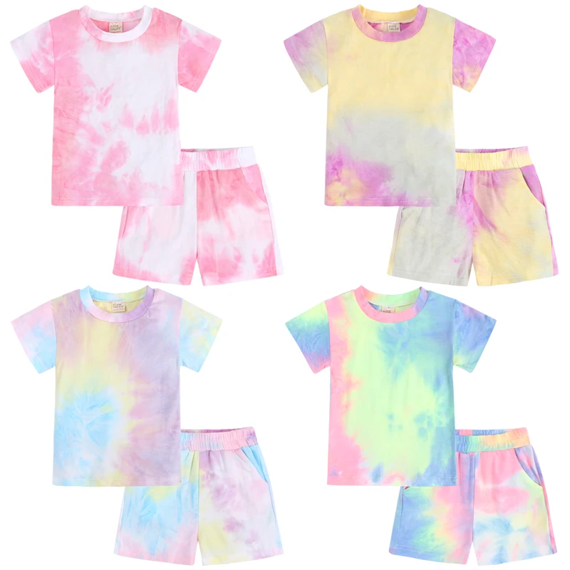 2022 new fashion girls clothing summer children short sleeve tie dye pajamas set kids clothes, As picture
2022 new fashion girls clothing summer children short sleeve tie dye pajamas set kids clothes, As picture
