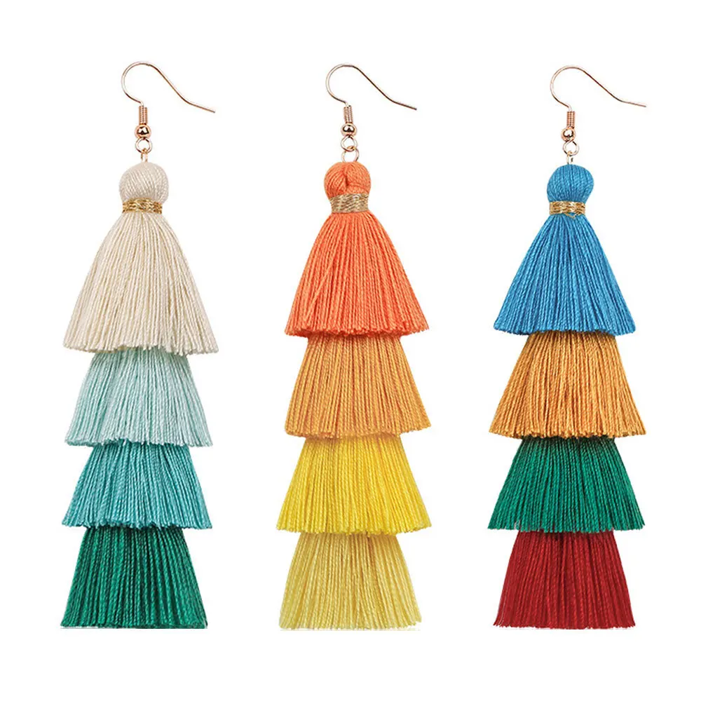 Fashion bohemian colorful handmade tassel earring for women model earring, 36 color avaiable
Fashion bohemian colorful handmade tassel earring for women model earring, 36 color avaiable