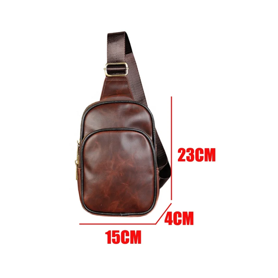 In Stock Handmade Retro PU Crazy Horse Leather Chest Crossbody Bag Mens Single Strap Shoulder Bag Custom logo, Customized
In Stock Handmade Retro PU Crazy Horse Leather Chest Crossbody Bag Mens Single Strap Shoulder Bag Custom logo, Customized