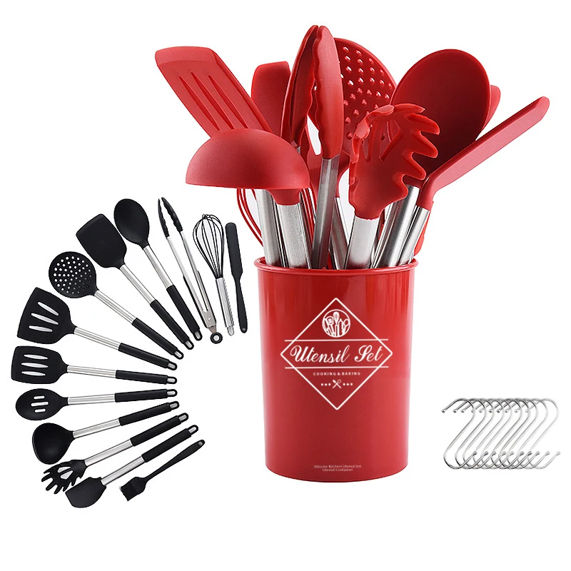 13 Pieces Set Of Stainless Steel Silicone Fancy Nonstick Cookware Utensils Kitchen Utensils, Customized
13 Pieces Set Of Stainless Steel Silicone Fancy Nonstick Cookware Utensils Kitchen Utensils, Customized