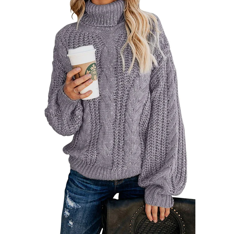 High Quality Winter Long Sleeve Vintage Cable Chunky Turtleneck Women Sweater, Customized women sweater
High Quality Winter Long Sleeve Vintage Cable Chunky Turtleneck Women Sweater, Customized women sweater