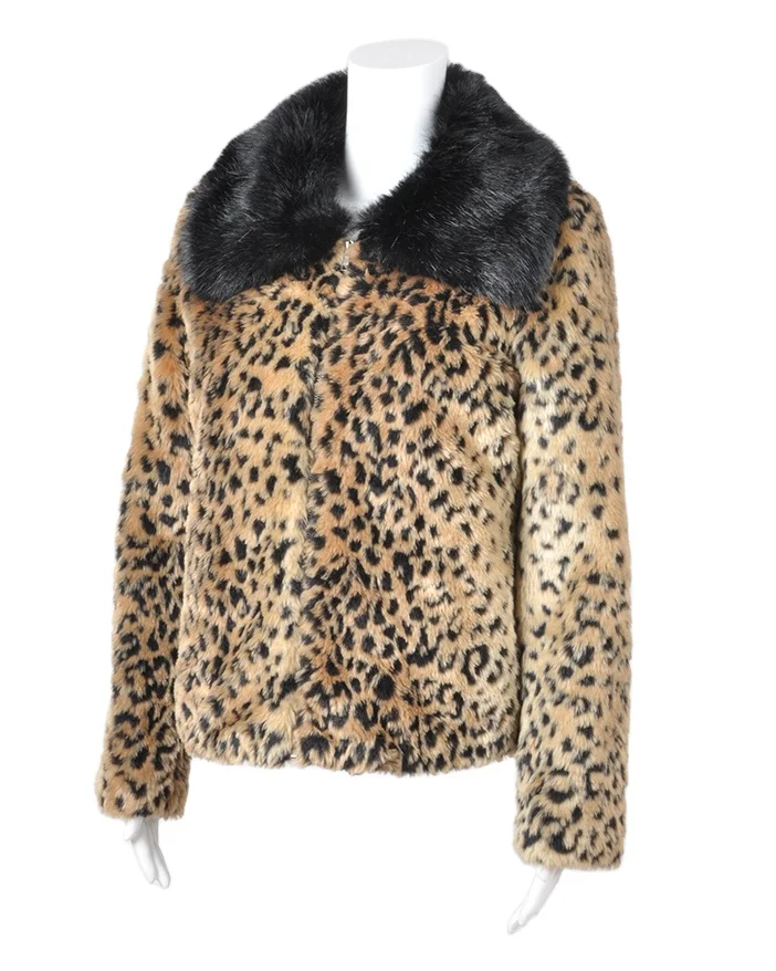 Winter Women Coat High quality Leopard Jacket Fashion Faux Fur Coat Fox Turn-down Collar Coat
Winter Women Coat High quality Leopard Jacket Fashion Faux Fur Coat Fox Turn-down Collar Coat