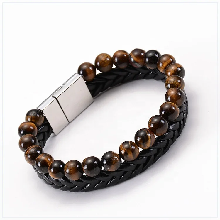 Fashion Leather Rope Braided Leather Men Bracelet Natural Stone Beaded Charm Bangle Jewelry
Fashion Leather Rope Braided Leather Men Bracelet Natural Stone Beaded Charm Bangle Jewelry