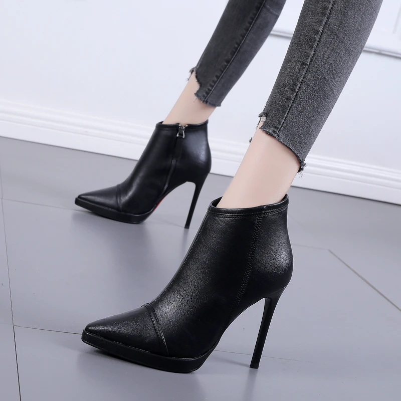 Minimalist style thin heel solid color elegant lady shoes pointy toe side zip up plush insole winter fashion women shoes
Minimalist style thin heel solid color elegant lady shoes pointy toe side zip up plush insole winter fashion women shoes