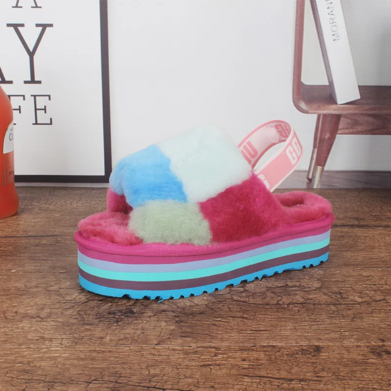 Superstarer Women Plush High Heel Flat Sandals Arket Sandals Color-blocking Wool Boot Slippers
Superstarer Women Plush High Heel Flat Sandals Arket Sandals Color-blocking Wool Boot Slippers