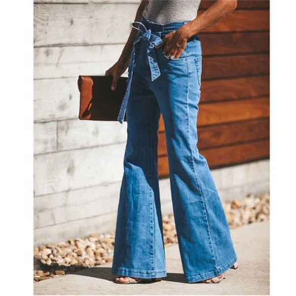 VOOGUE Jeans Hight Quality Women Lace-up Wide-leg Jeans High Waist Ladies Jeans, Gray/black/dark blue
VOOGUE Jeans Hight Quality Women Lace-up Wide-leg Jeans High Waist Ladies Jeans, Gray/black/dark blue
