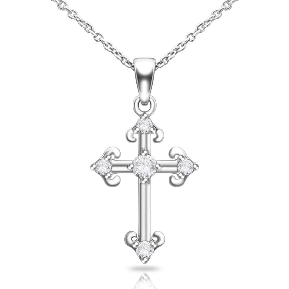 Wholesale Fashion O shape Chain Silver Cross Pendant Necklace With Rhinestone Inlayed
Wholesale Fashion O shape Chain Silver Cross Pendant Necklace With Rhinestone Inlayed