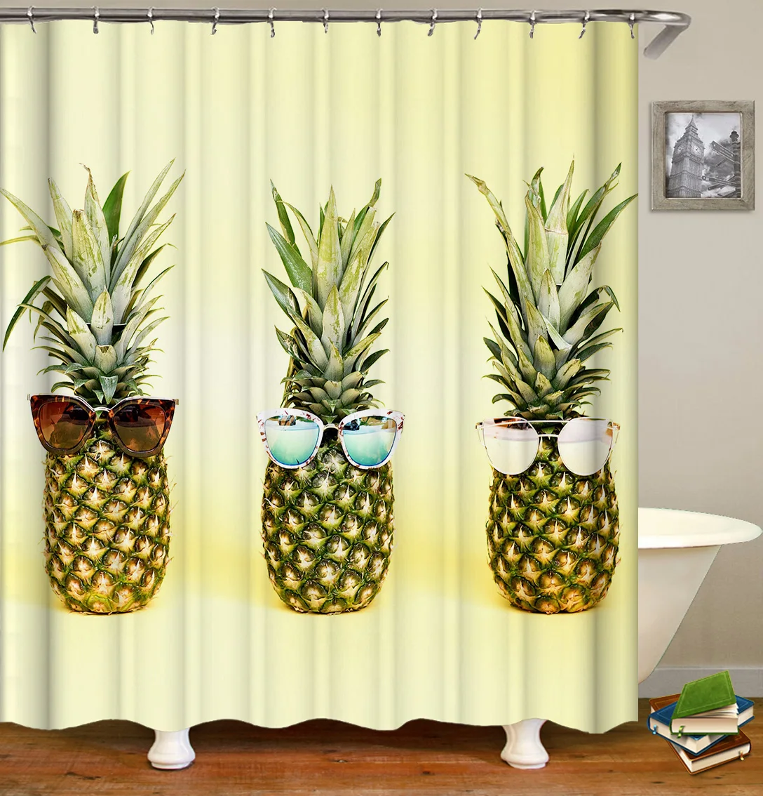 Wholesale Printed 100 Polyester Waterproof Shower Curtain for Bathroom, Pineapple Pattern
Wholesale Printed 100 Polyester Waterproof Shower Curtain for Bathroom, Pineapple Pattern
