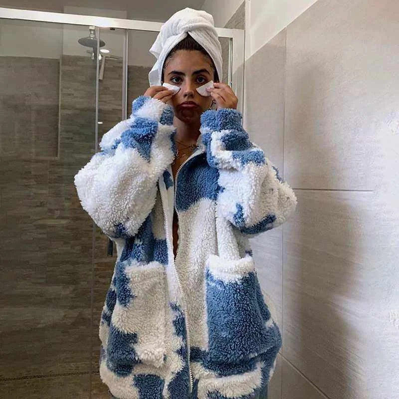 Hot sell women new fashion tie-dye long sleeve lamb velvet zipper lapel coats for winter
Hot sell women new fashion tie-dye long sleeve lamb velvet zipper lapel coats for winter