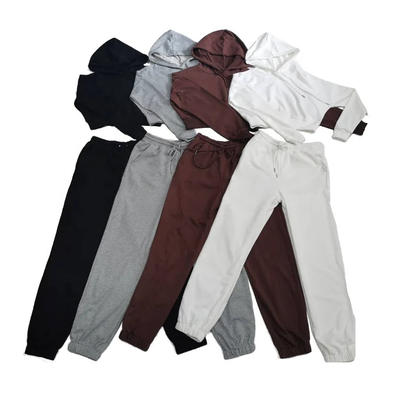Hot Wholesale Women's Custom Logo Knit Two Piece Set Women Clothing Joggers and Crop Top Hoodie Set
Hot Wholesale Women's Custom Logo Knit Two Piece Set Women Clothing Joggers and Crop Top Hoodie Set