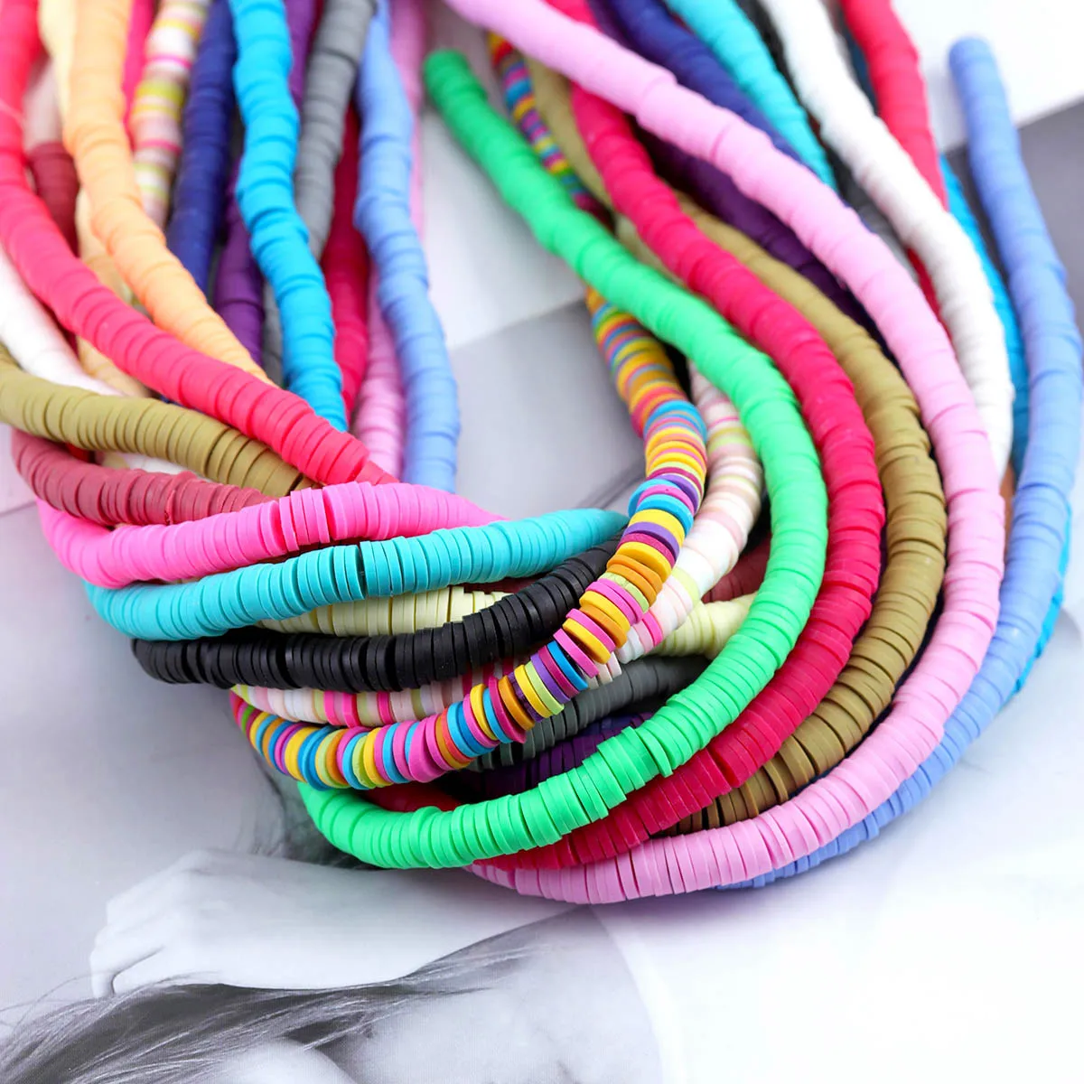 4mm Soft African Polymer Clay Beads , Mixed Colour Polymer Clay Disc Spacer Beads for Jewelry Making, Multi
4mm Soft African Polymer Clay Beads , Mixed Colour Polymer Clay Disc Spacer Beads for Jewelry Making, Multi