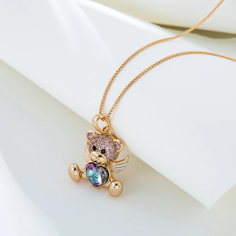 X000770142 XUPING Jewelry Lovely Angel Bear Crystal Heart Custom 14K 18K Plated Jewelry Wholesale Necklaces For Women
X000770142 XUPING Jewelry Lovely Angel Bear Crystal Heart Custom 14K 18K Plated Jewelry Wholesale Necklaces For Women