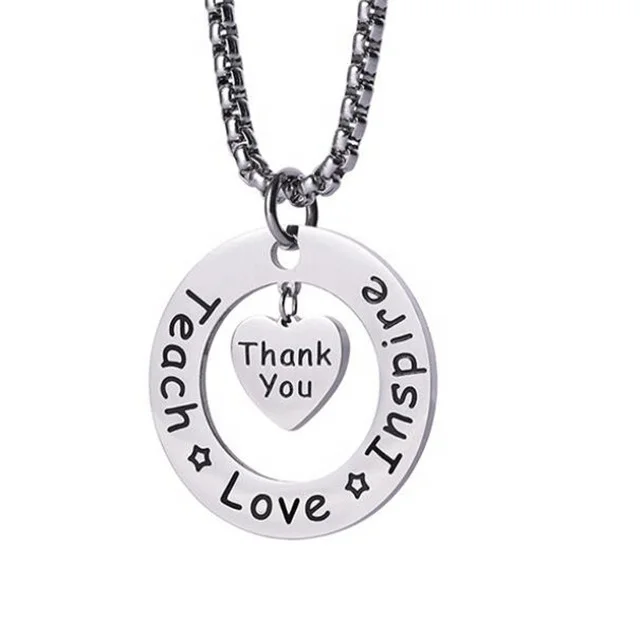 Yiwu Aceon Stainless Steel Teach Love Inspire Word Washer Mini Heart Dangle In Center Thank You Thanks Giving Day Pendant
Yiwu Aceon Stainless Steel Teach Love Inspire Word Washer Mini Heart Dangle In Center Thank You Thanks Giving Day Pendant