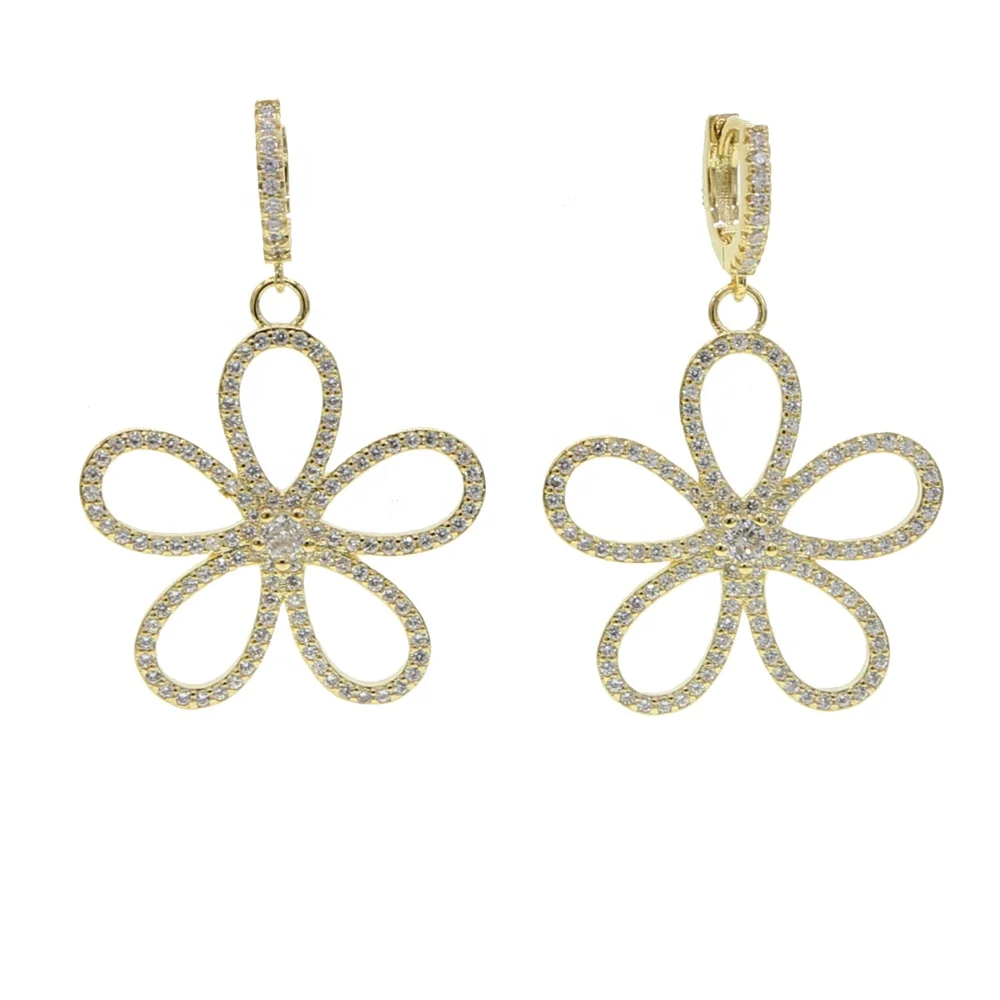 2021 spring new flower outline Big cz daisy flower charm dangle drop earring Gold silver 2 color earring for wedding
2021 spring new flower outline Big cz daisy flower charm dangle drop earring Gold silver 2 color earring for wedding