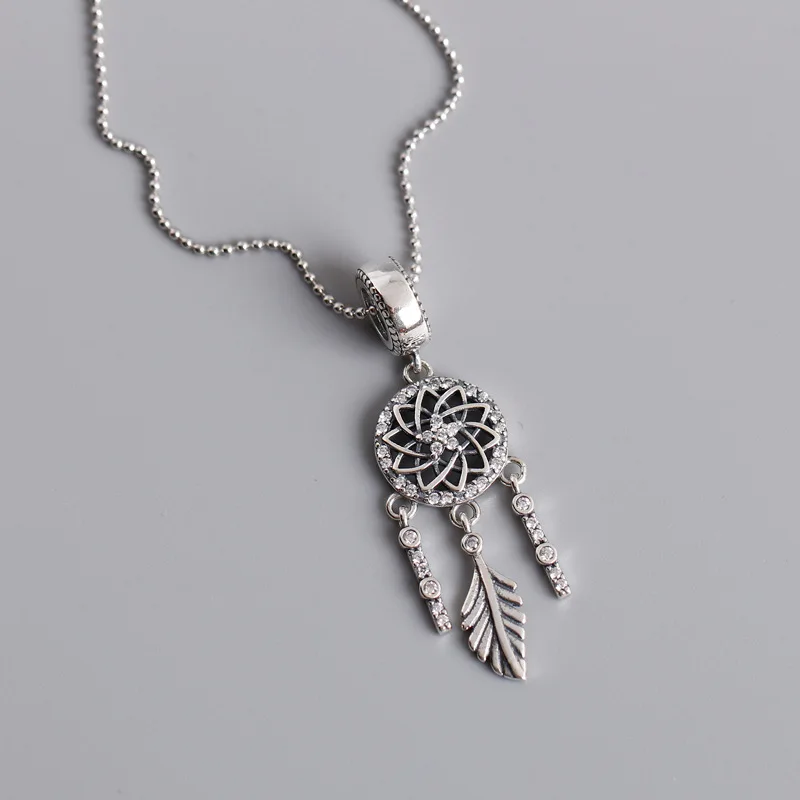 S925 Sterling Silver Dreamcatcher Necklace Cubic Zirconia Leaf Pendant Necklace For Women (SK880), As picture
S925 Sterling Silver Dreamcatcher Necklace Cubic Zirconia Leaf Pendant Necklace For Women (SK880), As picture