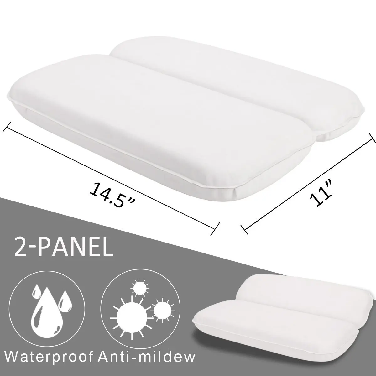 Spa Bath Pillow Suction Cups Bathtub Pillow Waterproof Bath Pillow Neck 2 Panel Design for Shoulder & Neck Amazon Support, White
Spa Bath Pillow Suction Cups Bathtub Pillow Waterproof Bath Pillow Neck 2 Panel Design for Shoulder & Neck Amazon Support, White