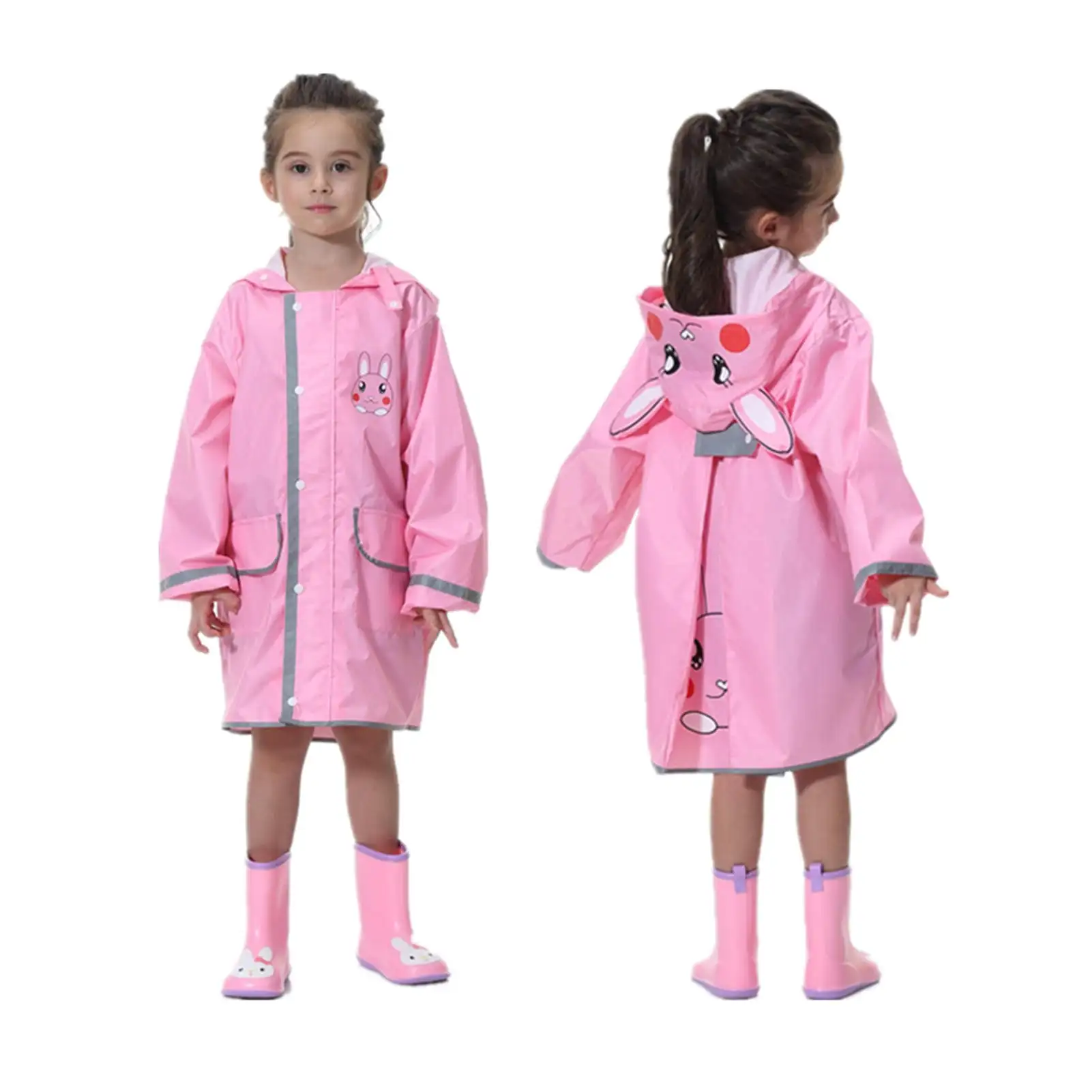 Pink Rabbit Animal Style Kindergarten Cartoon Raincoat One-Piece Poncho Raincoat For Children, Customized color
Pink Rabbit Animal Style Kindergarten Cartoon Raincoat One-Piece Poncho Raincoat For Children, Customized color